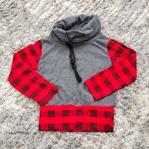 Buffalo Plaid Cowl neck Top